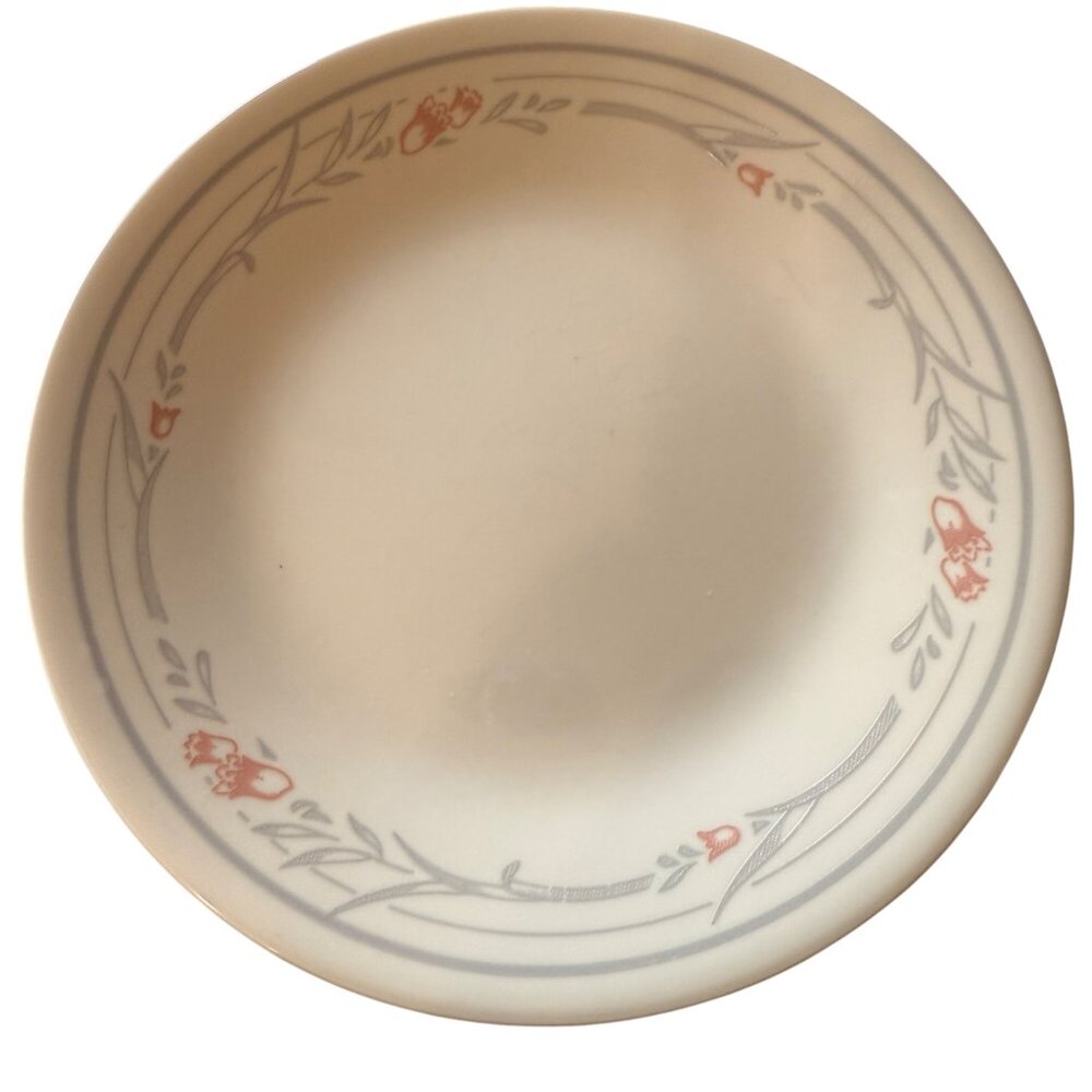 Corelle By Corning 2 Bread & Butter Plates 6.5" Floral Tulip Rose Pattern